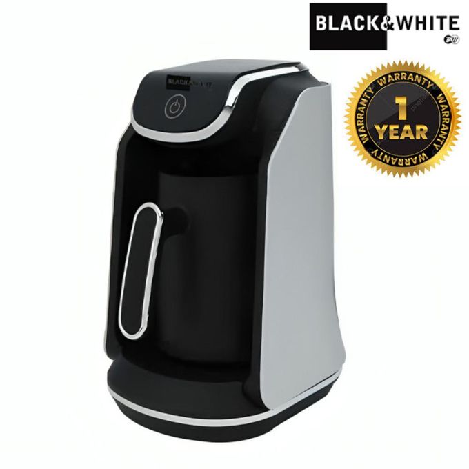 Black & White Turkish Coffee Maker 600W, Ground Coffee, Stainless Steel Heating Plate, Boil-Dry Protection, Model BL-010, Black