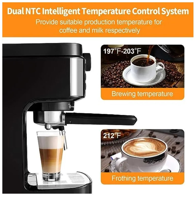 Black and White coffee maker, 15 bar espresso, black, CM800