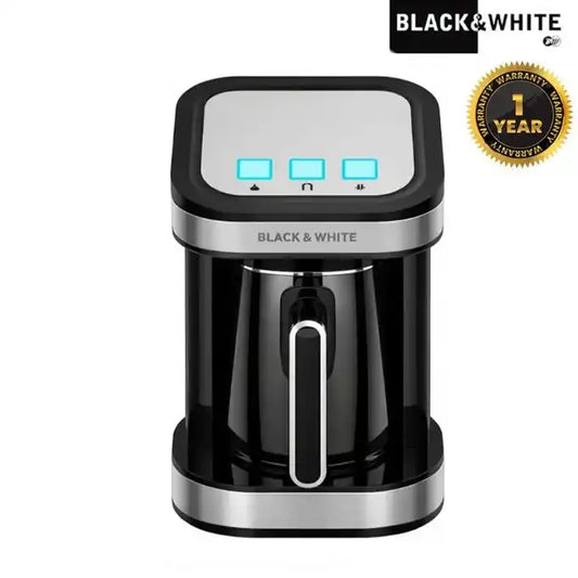 Black & White Turkish Coffee Maker, 400 Watts, Stainless Steel Pot, CM-310S